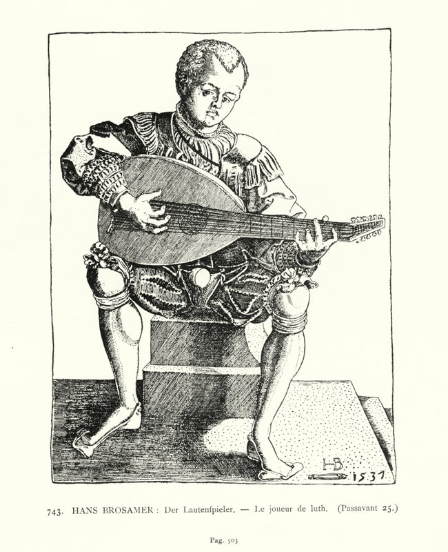 Loutnista (rytina) od Hans Brosamer
