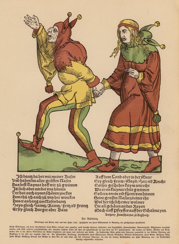 Nosní tanec (kolorovaný dřevoryt) od Hans Guldenmundt