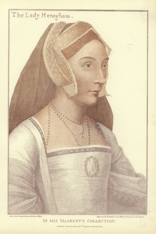 Mary, Lady Henegham (akvatinta) od Hans Holbein der Jüngere