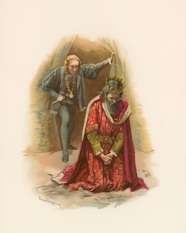 Hamlet a král od Harold Copping