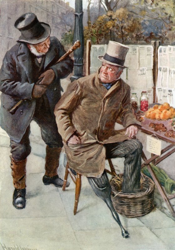 Pan Boffin a Silas Wegg (barva lito) od Harold Copping