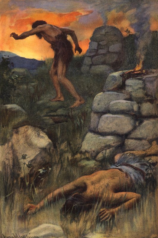 Vražda Ábela (barevná litografie) od Harold Copping