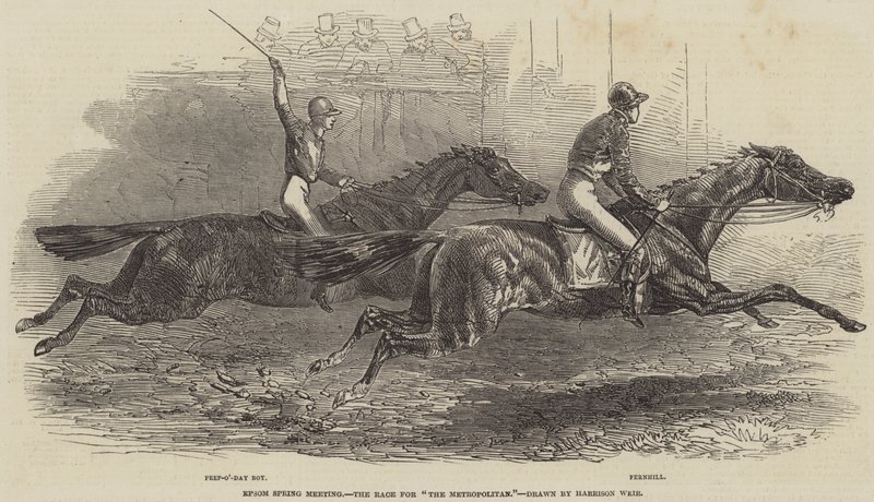 Jarní setkání Epsom, závod o metropolitu od Harrison William Weir