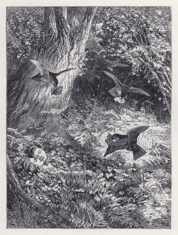 Děti v lese (rytina) od Harrison William Weir