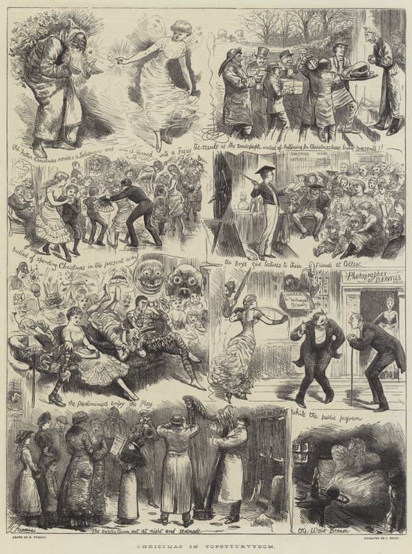 Vánoce v Topsyturvydom od Harry Furniss