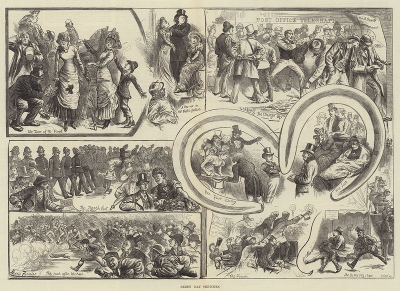 Náčrtky ke dni derby od Harry Furniss