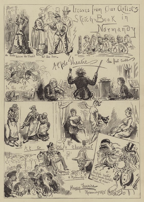 Listy z knihy náčrtů našeho umělce v Normandii od Harry Furniss