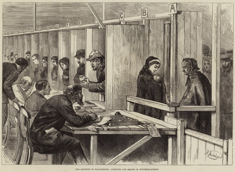 The Distress v Manchesteru, žádá o pomoc ve Windmill-Street od Harry Furniss