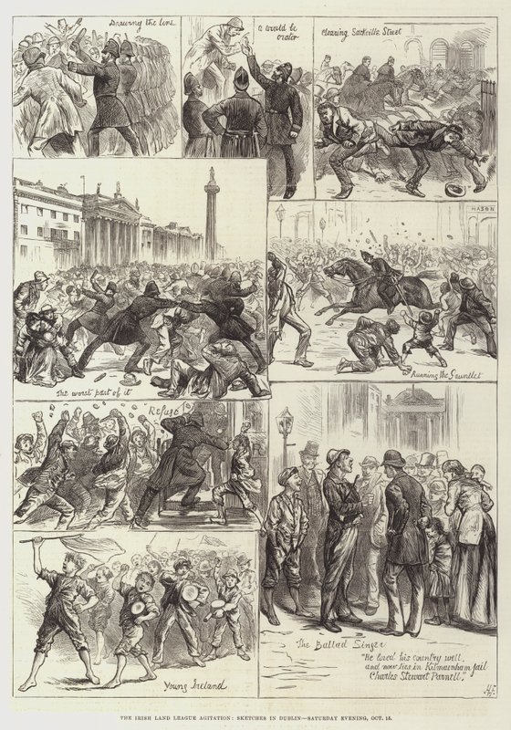 Agitace Irish Land League, Sketches v Dublinu, sobotní večer, 15. října od Harry Furniss