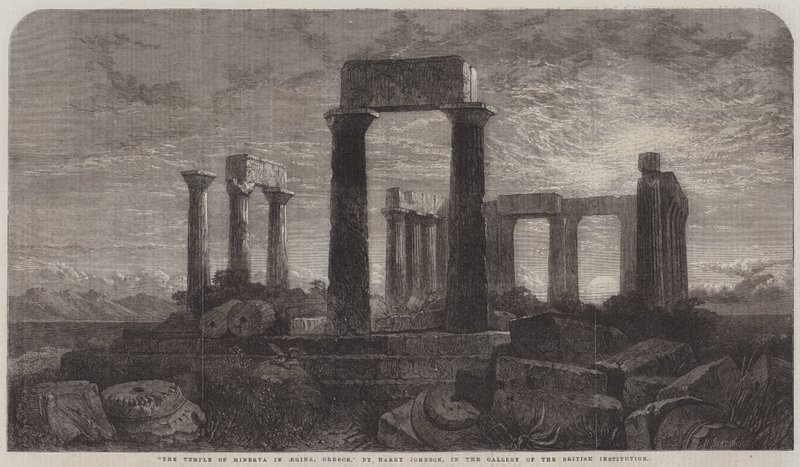Chrám Minervy v Aegina, Řecko od Harry John Johnson