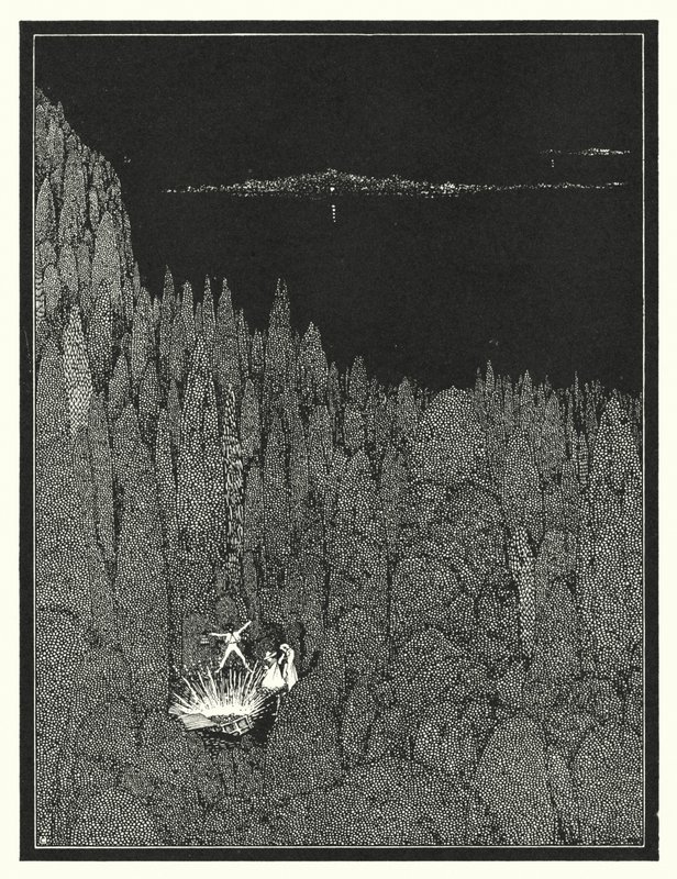 Edgar Allan Poe: Zlatý brouk (litografie) od Harry Clarke