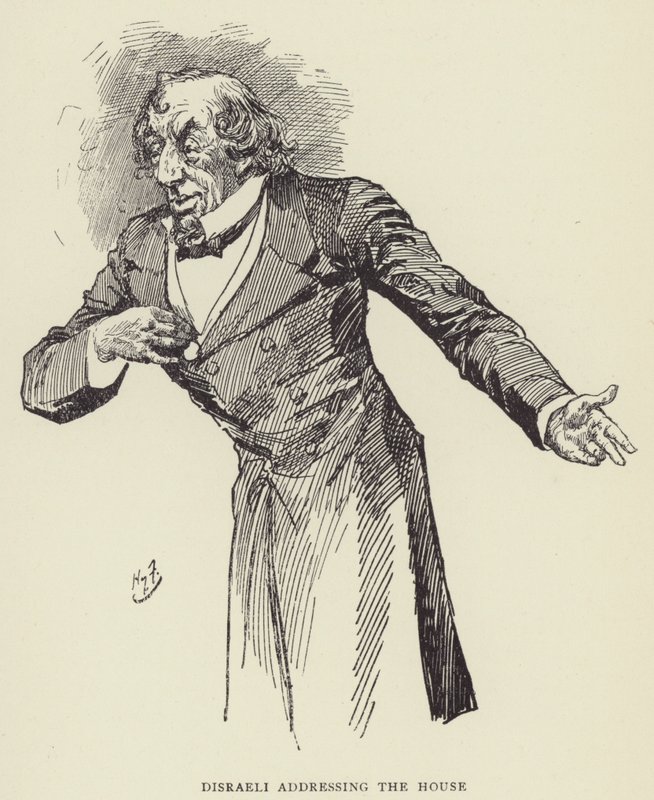 Disraeli oslovuje sněmovnu od Harry Furniss