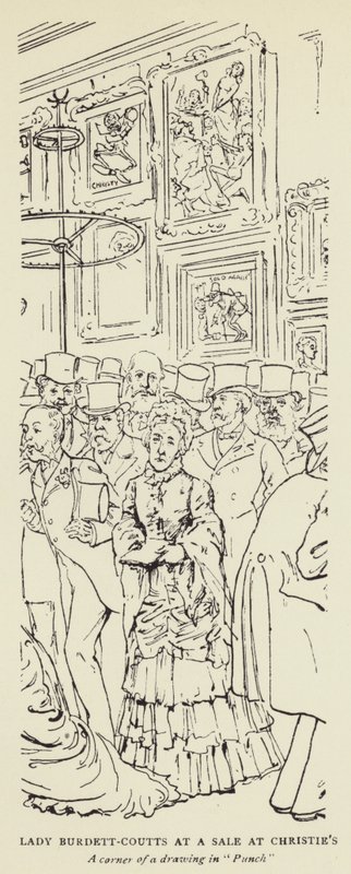 Lady Burdett-Coutts ve výprodeji v Christies od Harry Furniss