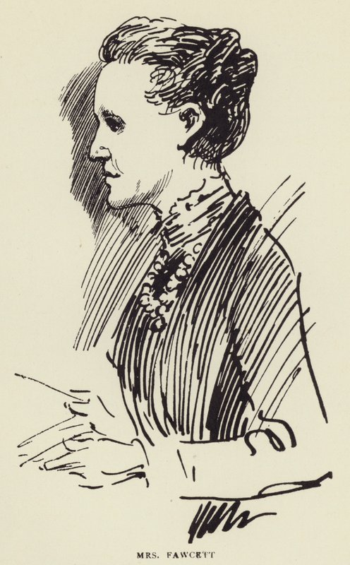 paní Fawcettová od Harry Furniss
