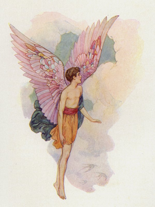 Ikarus (barevná litografie) od Harry George Theaker