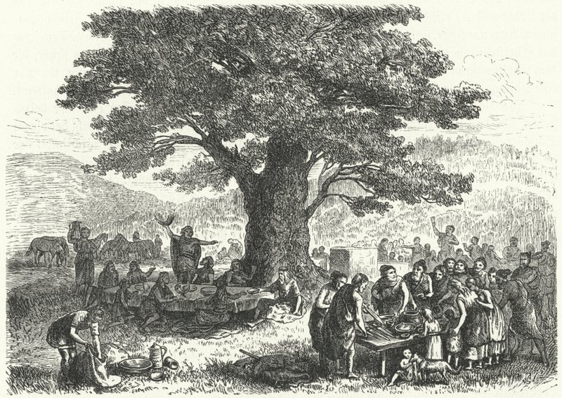 Svátek ve starověkém Německu (rytina) od Heinrich Leutemann