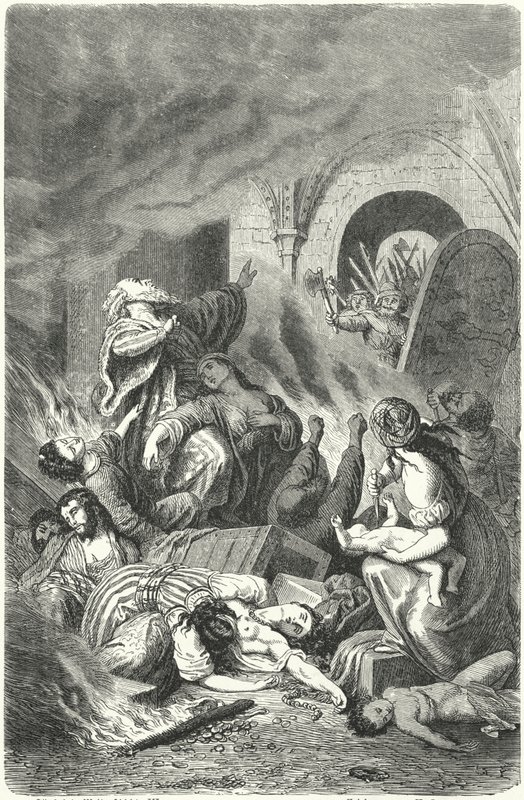 Masakr Židů v Yorku od Heinrich Leutemann