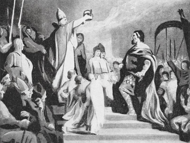Korunovace Karla Velikého (litografie) od Henri Leopold (after) Levy