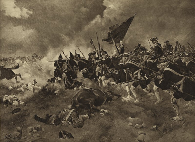 Bitva u Dettingenu, 1743 (hlubotisk) od Henri Louis Dupray