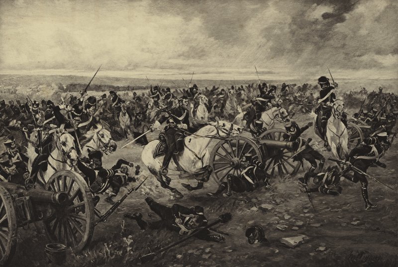 Bitva u Waterloo, 1815 (hlubotisk) od Henri Louis Dupray