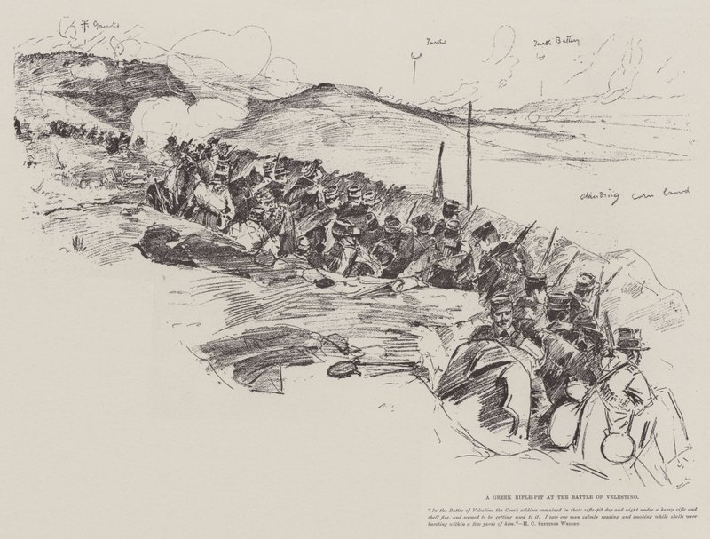 Řecká střelnice v bitvě u Velestina od Henry Charles Seppings Wright