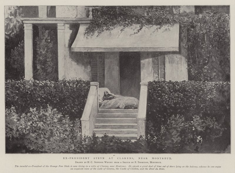 Ex-prezident Steyn v Clarens, poblíž Montreux od Henry Charles Seppings Wright