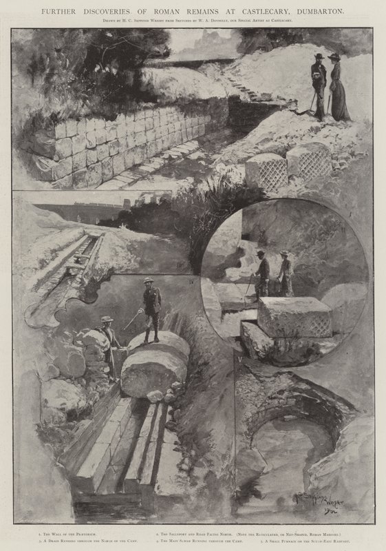 Další objevy římských pozůstatků v Castlecary, Dumbarton od Henry Charles Seppings Wright