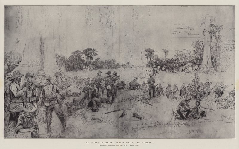 Bitva o Benin, rally kolem admirála! od Henry Charles Seppings Wright