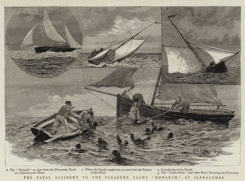 Osudná nehoda Monarcha Pleasure Yacht v Ilfracombe od Henry Charles Seppings Wright