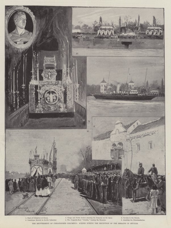 The Reinterment of Christopher Columbus, Scény během Reception of the Remains v Seville od Henry Charles Seppings Wright