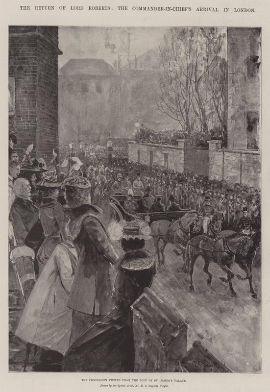 Návrat lorda Robertse, příjezd vrchního velitele do Londýna od Henry Charles Seppings Wright