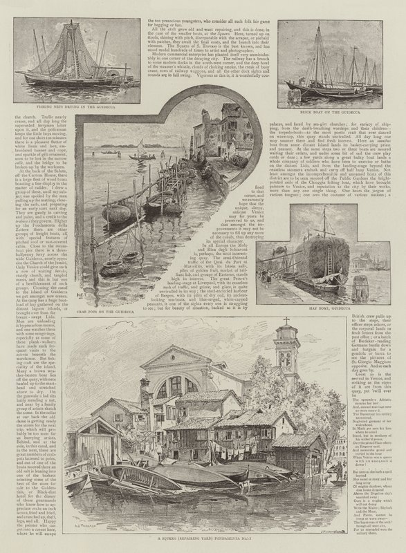 Lodě v Benátkách od Henry Edward Tidmarsh