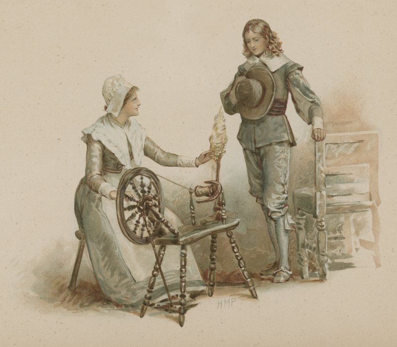 Miles Standish (chromolitho) od Henry Marriott Paget