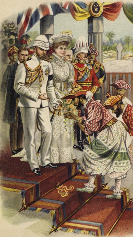 Vévoda z Yorku a Cornwallu v Durbaru v Kandy, Cejlon, 1901 (chromolitho) od Henry Payne
