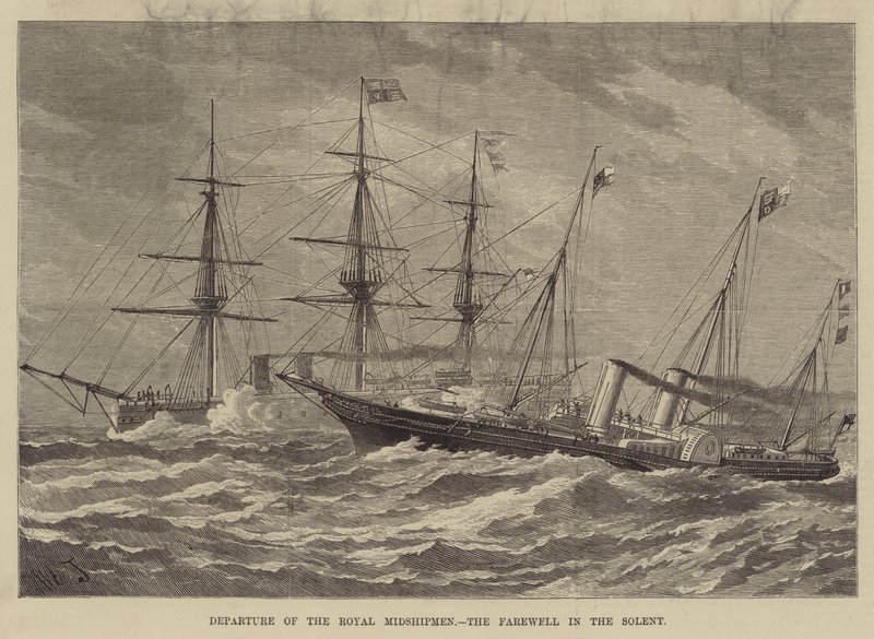 Odjezd Royal Midshipmen, rozloučení v Solentu od Henry Spernon Tozer