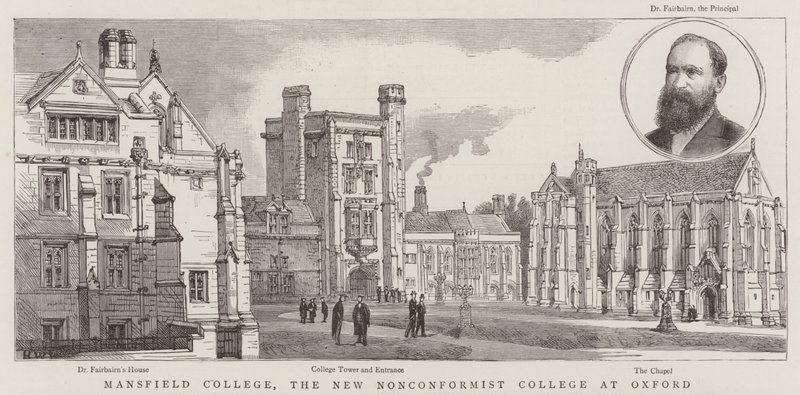 Mansfield College, nová nekonformní kolej v Oxfordu od Henry William Brewer