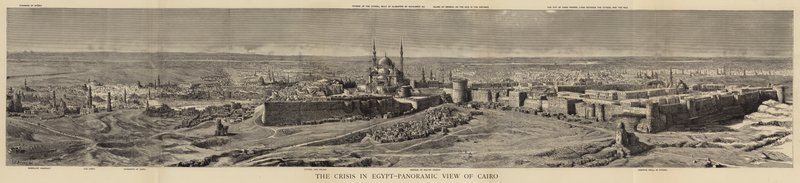 Krize v Egyptě, panoramatický pohled na Káhiru od Henry William Brewer