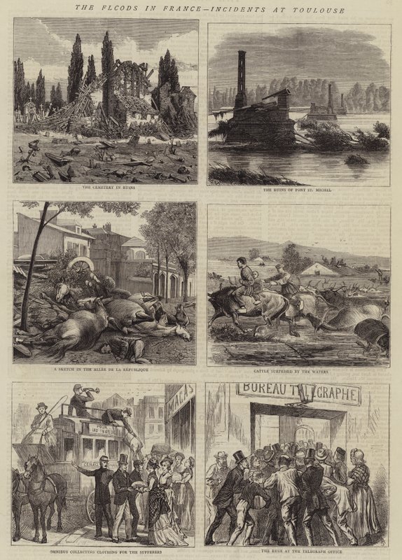 Povodně ve Francii, incidenty v Toulouse od Henry William Brewer