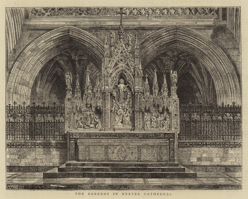 Reredos v katedrále v Exeteru od Henry William Brewer