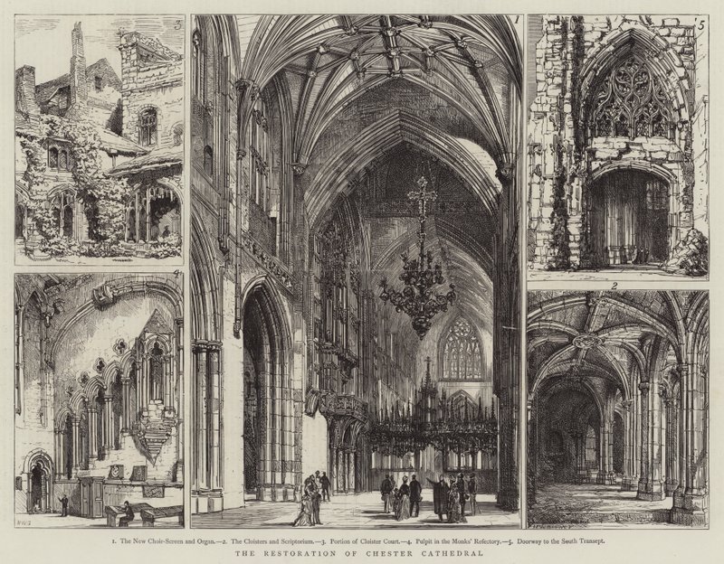 Obnova katedrály v Chesteru od Henry William Brewer