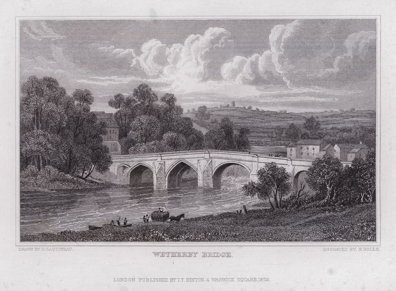 Wetherby Bridge (rytina) od Henry (after) Gastineau