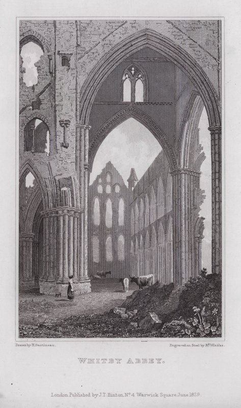 Whitby Abbey (rytina) od Henry (after) Gastineau