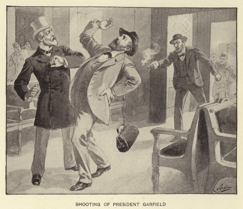 Střelba prezidenta Garfielda (litho) od Henry Alexander (after) Ogden