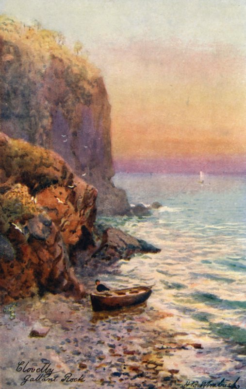 Gallant Rock, Clovelly (barevná litografie) od Henry B. (after) Wimbush