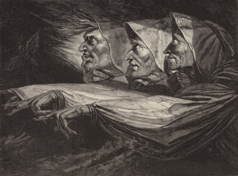 Čarodějky v Macbeth od Johann Heinrich Füssli