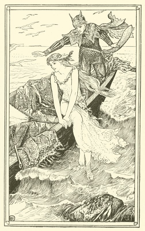 Zlatá mořská panna (rytina) od Henry Justice Ford