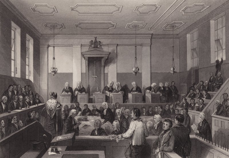 Central Criminal Court, Old Bailey, London (rytina) od Henry Melville