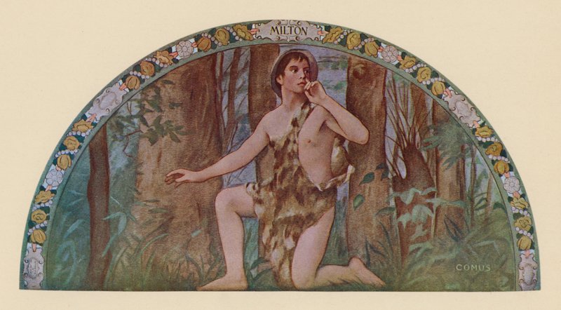Miltonův Comus (barevná litografie) od Henry Oliver Walker