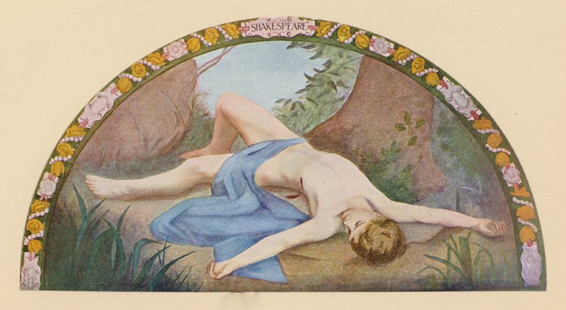 Shakespearův Adonis (barevná litografie) od Henry Oliver Walker