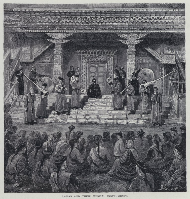 Lamové a jejich hudební nástroje (litho) od Henry Sandham